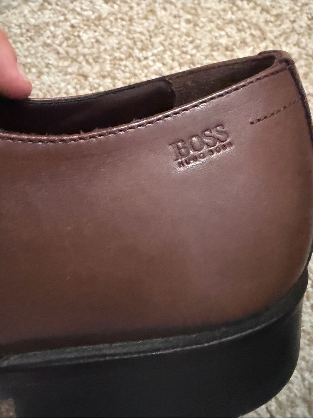 HUGO BOSS Vero Cuoio Leather Oxford Shoes Mens Size 9 Brown Cloude Dress Shoes - Picture 5 of 8